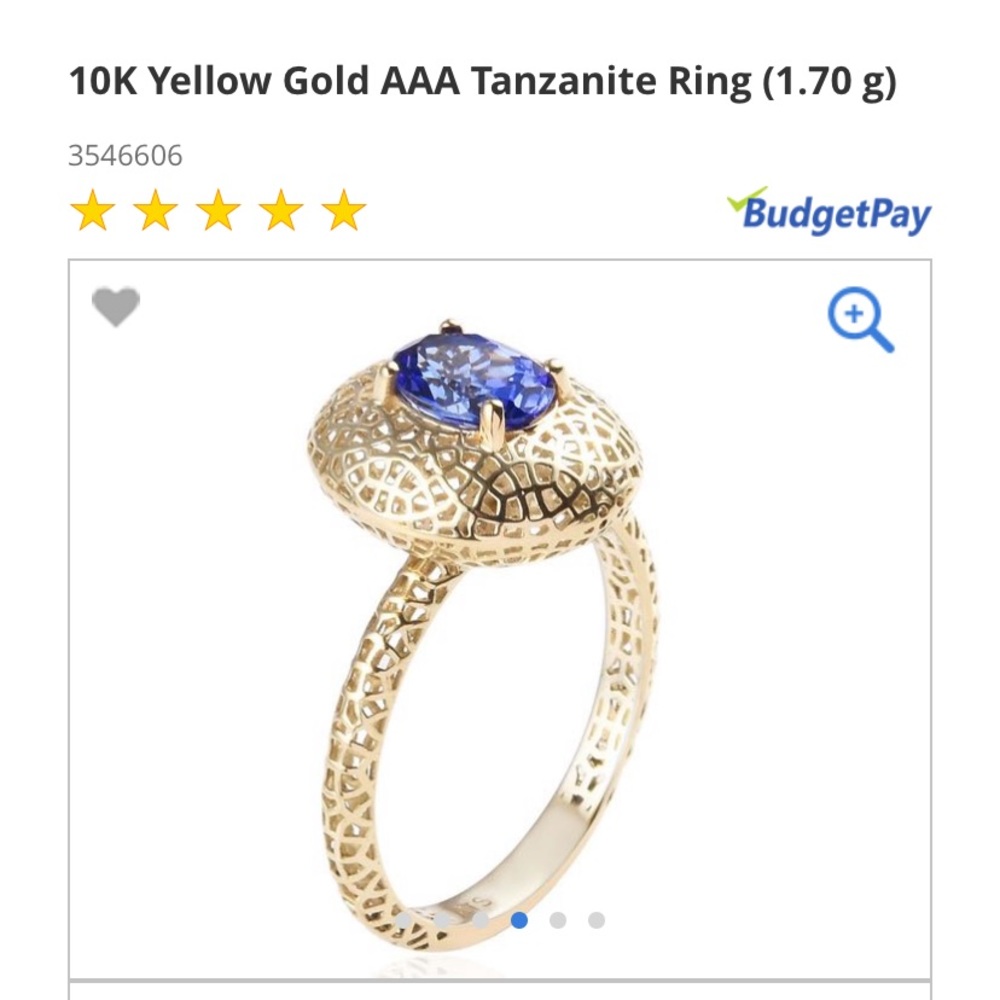 UNIQUE & FABULOUS!! 10k Gold AAA Tanzanite Ring - Picture 3 of 16